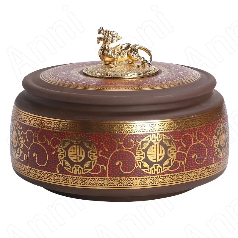 Creativity Gold Silver Relief Tea Storage Chinese Vintage Purple Clay Animal Decoration Sealed Tea Leaves Organizer Ornaments
Creativity Gold Silver Relief Tea Storage Chinese Vintage Purple Clay Animal Decoration Sealed Tea Leaves Organizer Ornaments