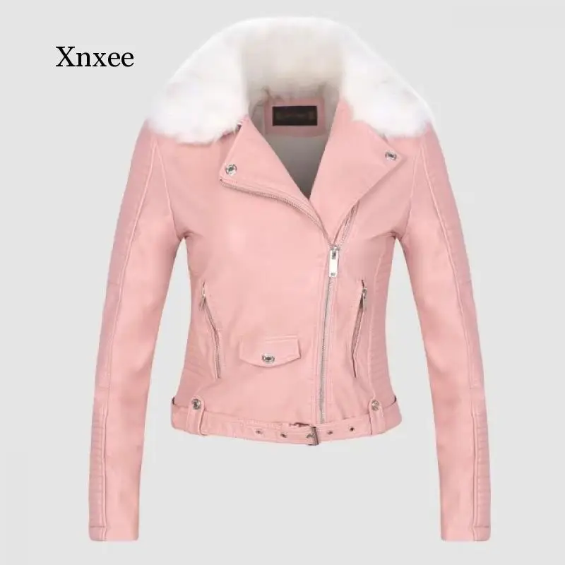 2020 Hot Fashion Women Winter Warm Faux Leather Jackets with Fur Collar Belt Lady Black Pink Motorcycle Biker Outerwear Coats
2020 Hot Fashion Women Winter Warm Faux Leather Jackets with Fur Collar Belt Lady Black Pink Motorcycle Biker Outerwear Coats