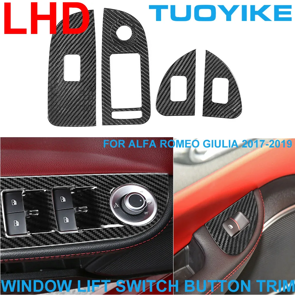 LHD Car Styling Real Dry Carbon Fiber Interior Window Lift Switch Button Frame Trim Panel Sticker For Alfa Romeo Giulia 2017-19
LHD Car Styling Real Dry Carbon Fiber Interior Window Lift Switch Button Frame Trim Panel Sticker For Alfa Romeo Giulia 2017-19
