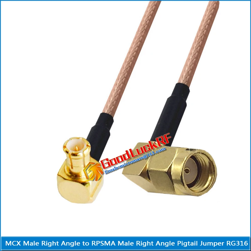 MCX Male Right Angle 90 Degree to RP-SMA RP SMA Male Right Angle Plug Coaxial Pigtail Jumper RG316 extend Cable Low Loss
MCX Male Right Angle 90 Degree to RP-SMA RP SMA Male Right Angle Plug Coaxial Pigtail Jumper RG316 extend Cable Low Loss