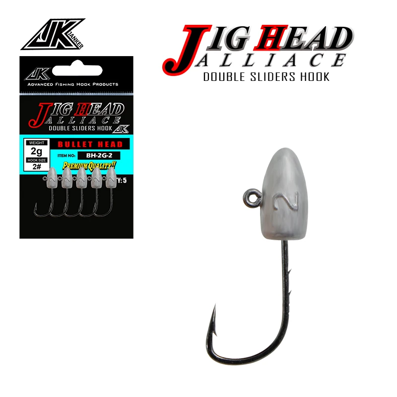 JK BH 5pcs Metal Jig Head Fishhook Set 2X Strong Black Nicke Hooks High Carbon Steel Barbed Single Hook
JK BH 5pcs Metal Jig Head Fishhook Set 2X Strong Black Nicke Hooks High Carbon Steel Barbed Single Hook