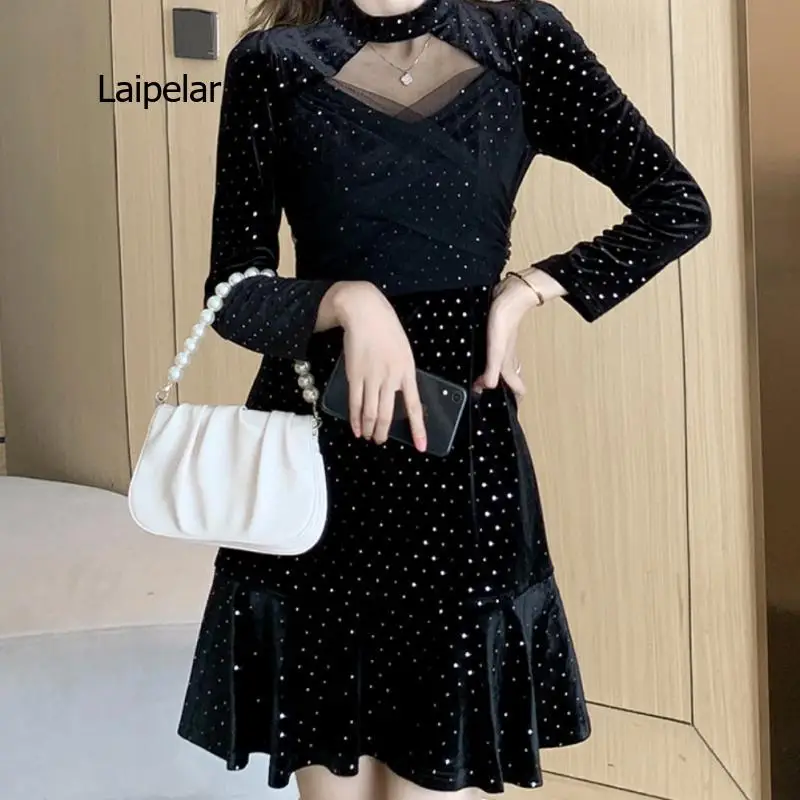 Women's Velvet Women's Long Sleeve Dress with Sequins New Fashionable Knit High Collar Dress for Women 2021
Women's Velvet Women's Long Sleeve Dress with Sequins New Fashionable Knit High Collar Dress for Women 2021
