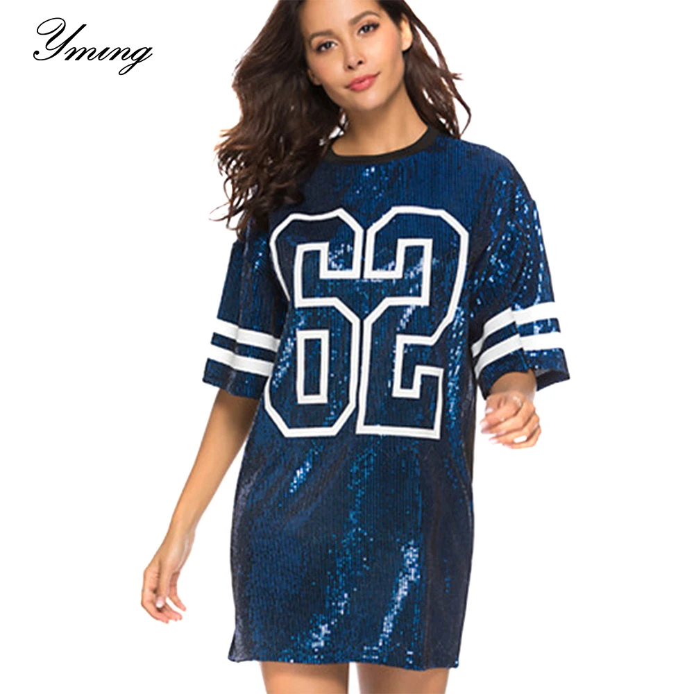 YMING Women Medium-length Digital Print Loose T-shirt Sequin Dress Punk Style Tops Tees Summer Striped In Women's Suits
YMING Women Medium-length Digital Print Loose T-shirt Sequin Dress Punk Style Tops Tees Summer Striped In Women's Suits