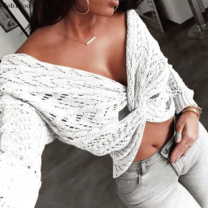 Rebicoo Knitted Criss Cross Women Sweater Long Sleeve Hollow Out Cropped Pullover Sweaters Casual Fashion Autumn Jumpers V Neck
Rebicoo Knitted Criss Cross Women Sweater Long Sleeve Hollow Out Cropped Pullover Sweaters Casual Fashion Autumn Jumpers V Neck