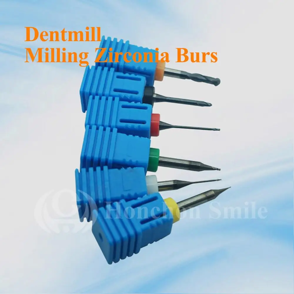 5pcs of Dentmill Milling Burs for Zirconia DLC Coated Shaft 3mm Size 3.0/2.0/1.0/0.8/ 0.6/0.3
5pcs of Dentmill Milling Burs for Zirconia DLC Coated Shaft 3mm Size 3.0/2.0/1.0/0.8/ 0.6/0.3