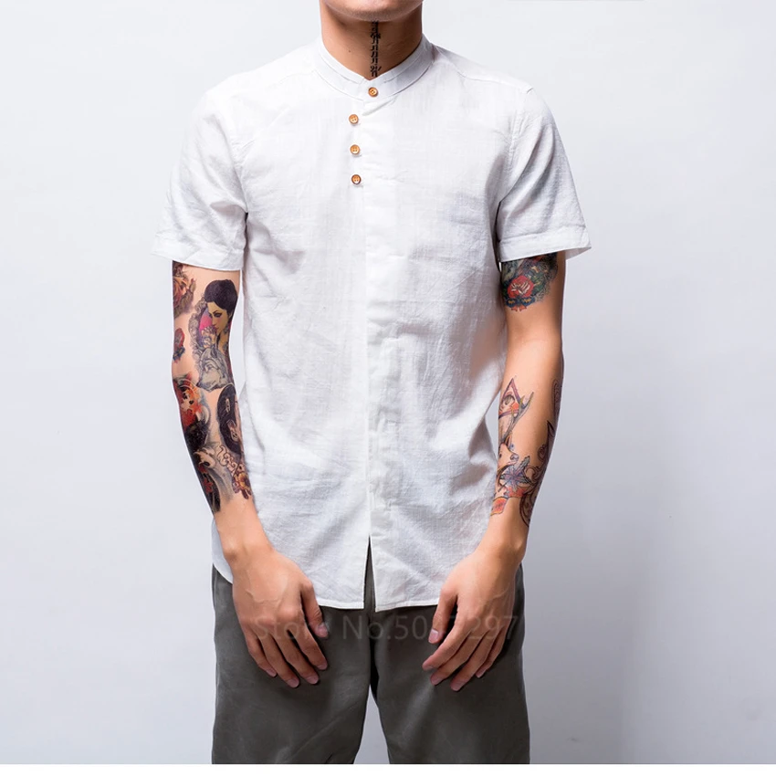 Summer Men Fashion Linen Shirts Navy White Shirt Clothing for Man Short Sleeve Slim Fit Clothes Male Tops Loose Chinese Style
Summer Men Fashion Linen Shirts Navy White Shirt Clothing for Man Short Sleeve Slim Fit Clothes Male Tops Loose Chinese Style