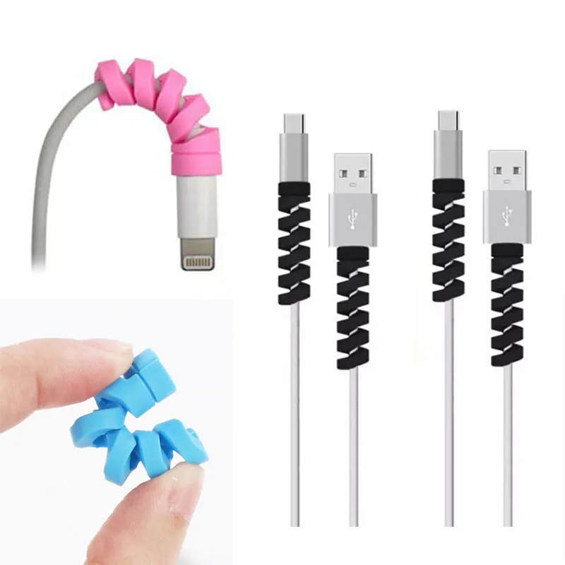 Spiral USB Cable Data Line Protector Cord Cover Silicone Decorate Smartphone Accessories
Spiral USB Cable Data Line Protector Cord Cover Silicone Decorate Smartphone Accessories