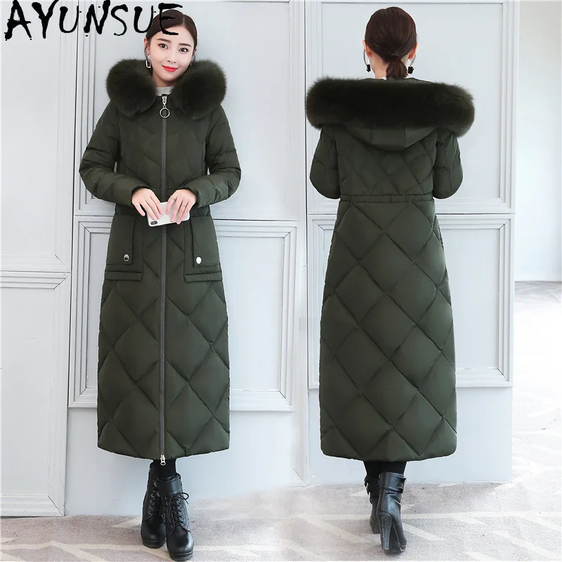 AYUNSUE Down Jacket Female Winter X-Long Woman Coat Thick Parkas Real Fox Big Fur Collar Women's Clothing Ropa De Mujer LXR320
AYUNSUE Down Jacket Female Winter X-Long Woman Coat Thick Parkas Real Fox Big Fur Collar Women's Clothing Ropa De Mujer LXR320