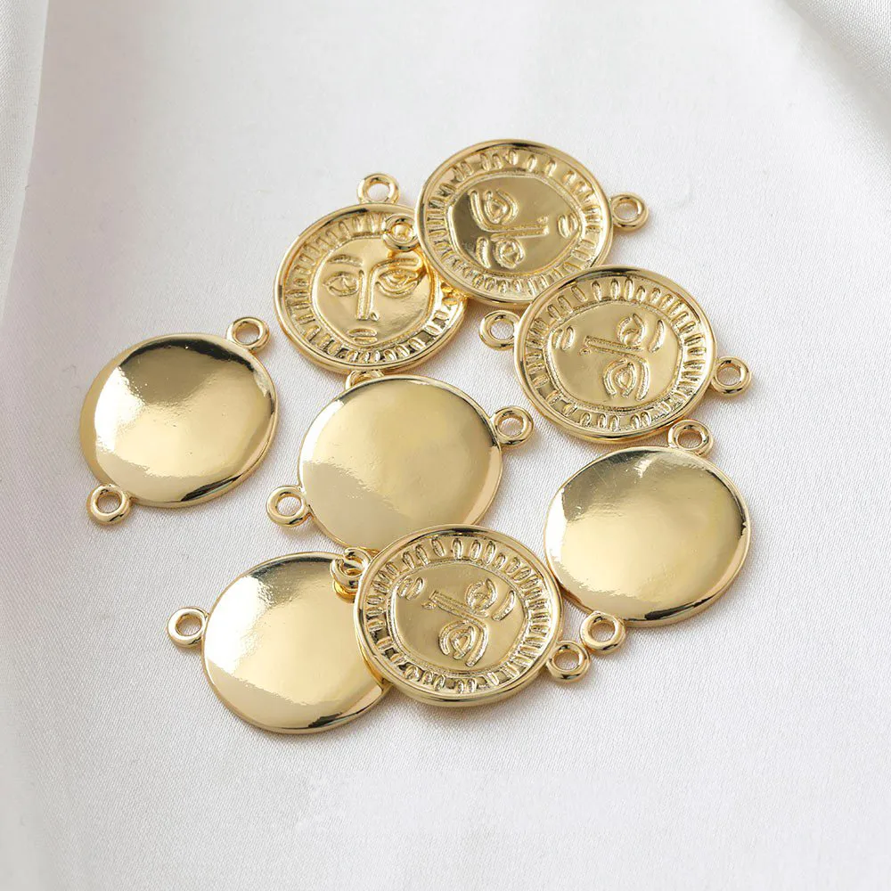 2PCS 14k Gold Plated Double Hanging Face Pendant DIY Earrings Jewelry Findings Making Supplies Components Copper Accessories
2PCS 14k Gold Plated Double Hanging Face Pendant DIY Earrings Jewelry Findings Making Supplies Components Copper Accessories