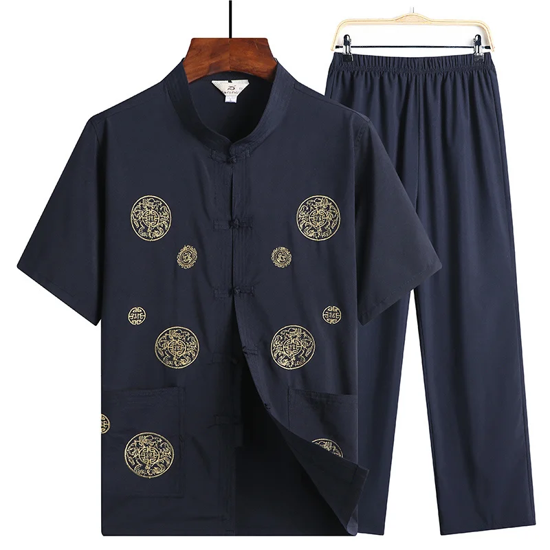 Traditional Tang Suit for Mens Summer New Chinese Retro Style Dragon Printing Loose Thin Soft Cardigan Sets National Style Suits
Traditional Tang Suit for Mens Summer New Chinese Retro Style Dragon Printing Loose Thin Soft Cardigan Sets National Style Suits