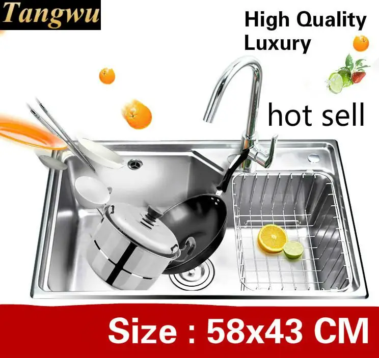 Free shipping Home luxury wash vegetables high capacity small kitchen single trough sink 304 stainless steel 58x43 CM
Free shipping Home luxury wash vegetables high capacity small kitchen single trough sink 304 stainless steel 58x43 CM