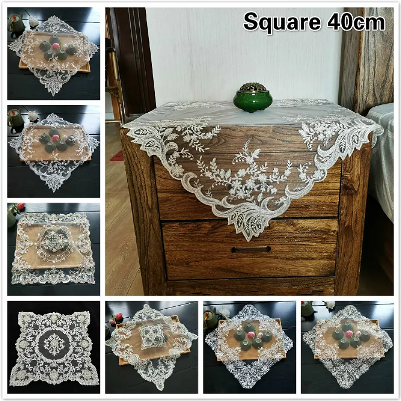 European Style Lace Embroidery Luxury Square Table Mat Placemat Coaster Fruit Cup Food Snack Wine Mug Banquet Party Cover Cloth
European Style Lace Embroidery Luxury Square Table Mat Placemat Coaster Fruit Cup Food Snack Wine Mug Banquet Party Cover Cloth