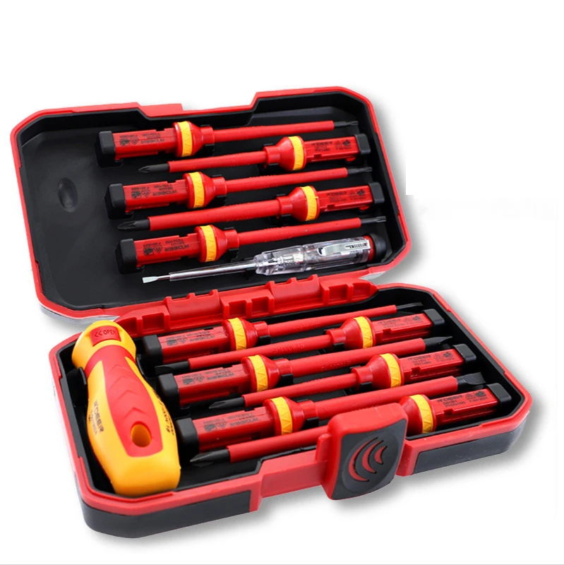 13-Piece Insulated Screwdriver Set 1000V Cross Slotted Screwdriver Electrician Tools
13-Piece Insulated Screwdriver Set 1000V Cross Slotted Screwdriver Electrician Tools