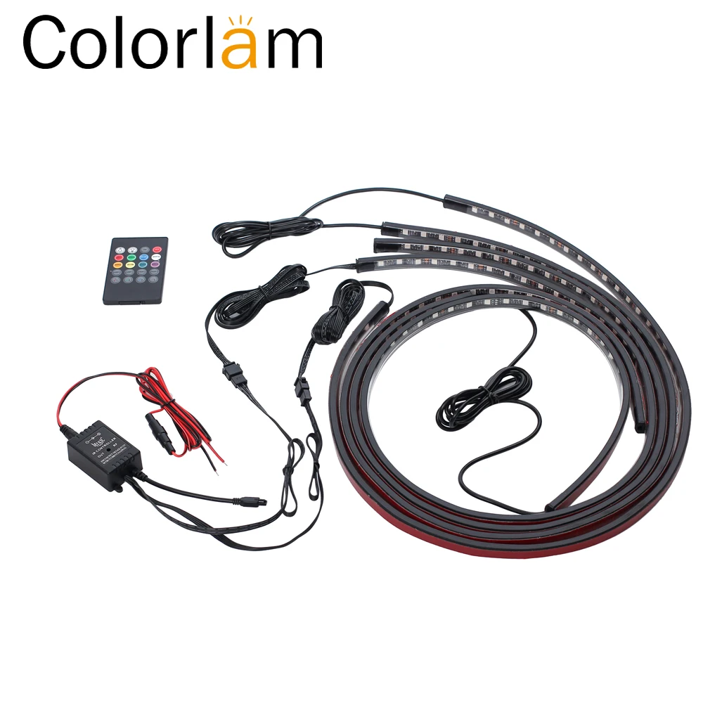 Colorlam 4 pcs 5050 LED Remote Control Music Strip Lights for Car Bumper Inlet Grid Car Interior Car Rear Car Bottom
Colorlam 4 pcs 5050 LED Remote Control Music Strip Lights for Car Bumper Inlet Grid Car Interior Car Rear Car Bottom
