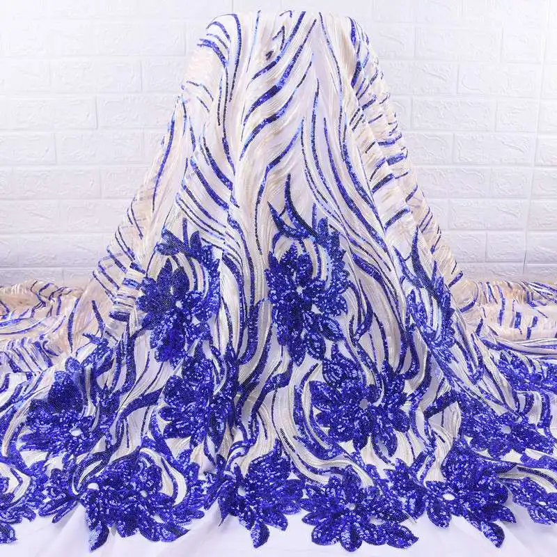 Blue African Lace Fabric Embroidered Nigerian Sequins Lace Fabric High Quality French Tulle Lace Fabric For Women Wedding S1737
Blue African Lace Fabric Embroidered Nigerian Sequins Lace Fabric High Quality French Tulle Lace Fabric For Women Wedding S1737
