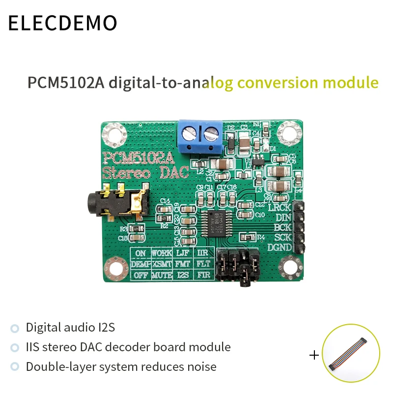 Цифровой аудио модуль PCM5102A, I2S IIS стерео DCA декодер плата модуль цифро-аналоговый преобразователь Аудио плата
Цифровой аудио модуль PCM5102A, I2S IIS стерео DCA декодер плата модуль цифро-аналоговый преобразователь Аудио плата