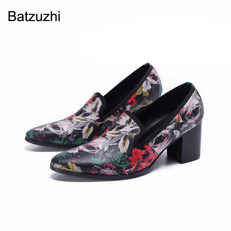 Batzuzhi Italian Style Men Shoes Pointed Toe 7.5CM High Heels Men Leather Shoes Print Flowers Fashion Party&Wedding Shoes Men
Batzuzhi Italian Style Men Shoes Pointed Toe 7.5CM High Heels Men Leather Shoes Print Flowers Fashion Party&Wedding Shoes Men
