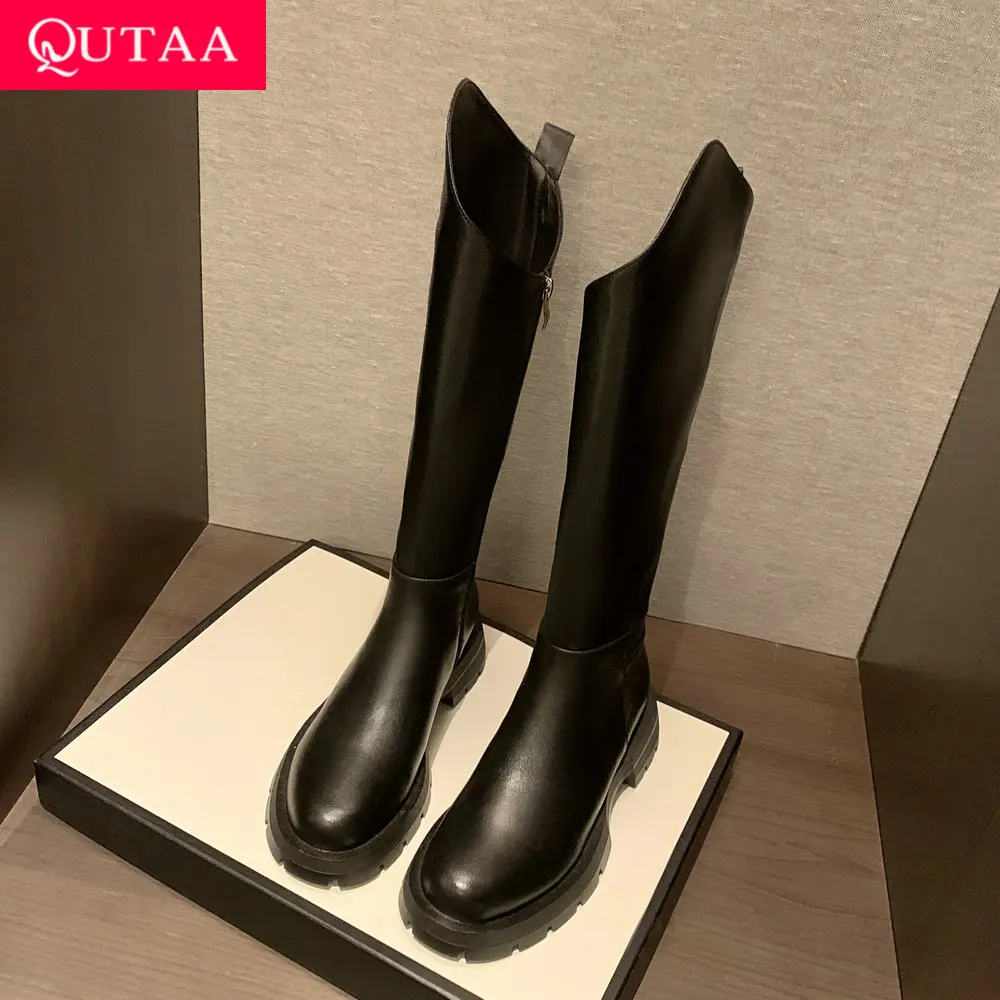 QUTAA 2022 Autumn Winter Square Heel Knee High Boots Leather Slip On Platform Women Shoes Retro Chelsea Short Boots Size 34-43
QUTAA 2022 Autumn Winter Square Heel Knee High Boots Leather Slip On Platform Women Shoes Retro Chelsea Short Boots Size 34-43