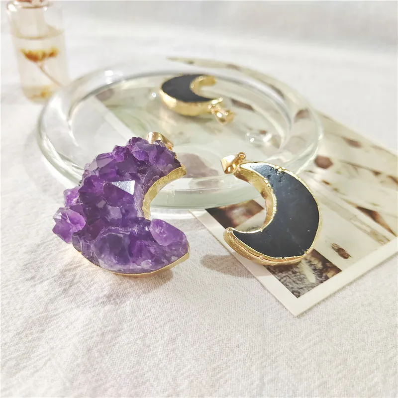 1pcs Natural Purple Amethyst Cluster Moon Crystals Healing Black Tourmaline Hand Carved Home decoration
1pcs Natural Purple Amethyst Cluster Moon Crystals Healing Black Tourmaline Hand Carved Home decoration