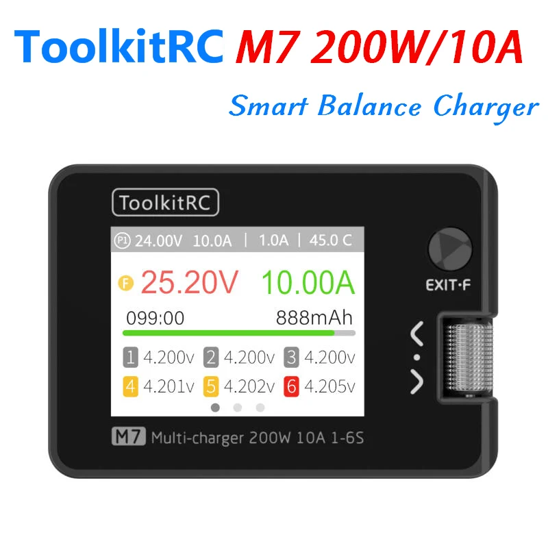 Умное балансирующее зарядное устройство ToolkitRC M7, 200 Вт, 10 А, зарядное устройство для Lipo LiHV LiFe Lion NiMh Pb Battery
Умное балансирующее зарядное устройство ToolkitRC M7, 200 Вт, 10 А, зарядное устройство для Lipo LiHV LiFe Lion NiMh Pb Battery