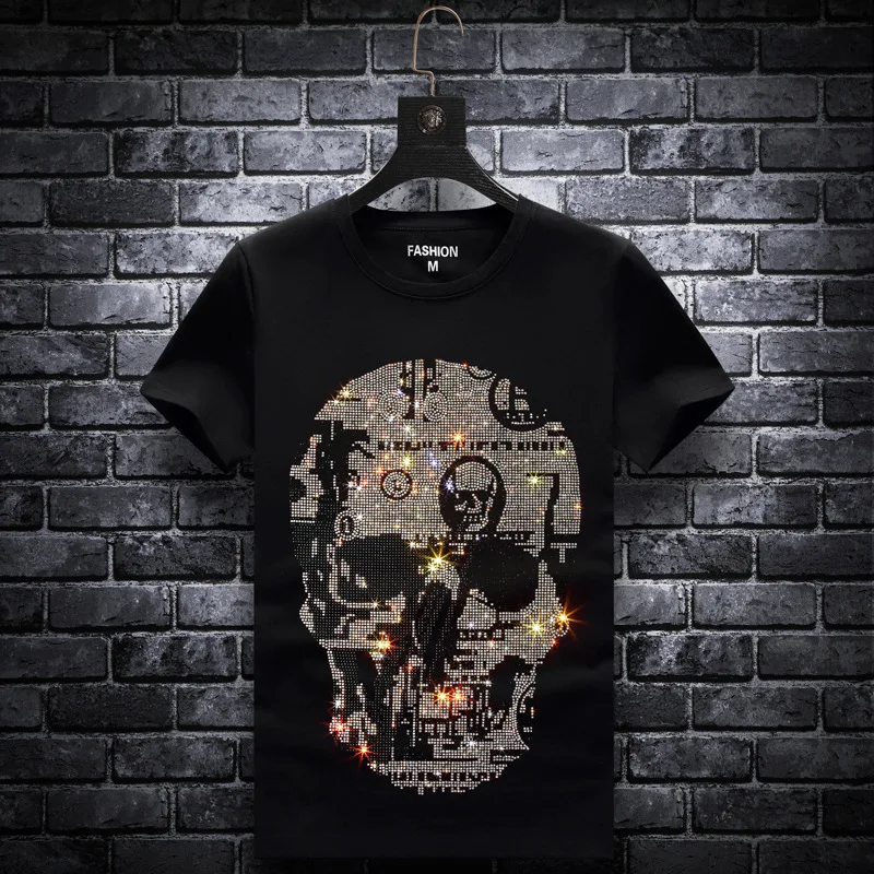 Plus Size 2024 Skull Rhinestones T Shirts Men Summer Clothes Short Sleeve Man Streetwear O Neck Slim Tshirts Calaveras Camiseta
Plus Size 2024 Skull Rhinestones T Shirts Men Summer Clothes Short Sleeve Man Streetwear O Neck Slim Tshirts Calaveras Camiseta