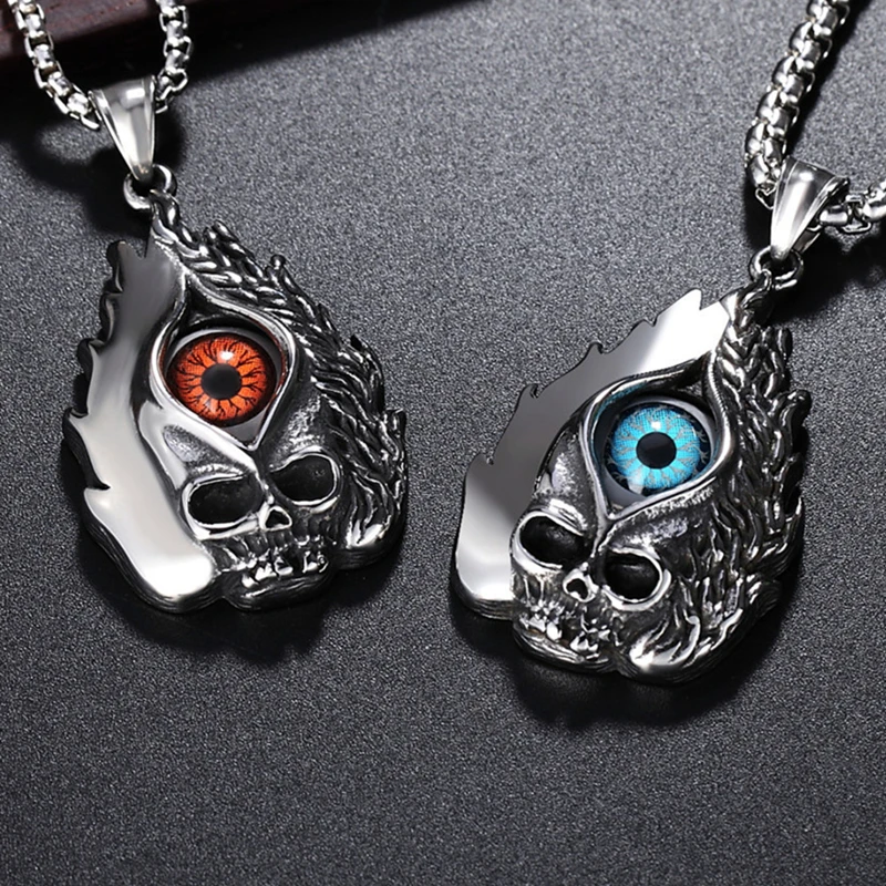 Punk Guardian Eye Skull Long Men Necklaces Stainless Steel Chain Terror Halloween Ghost Necklaces For Men Collar Charm Gift
Punk Guardian Eye Skull Long Men Necklaces Stainless Steel Chain Terror Halloween Ghost Necklaces For Men Collar Charm Gift