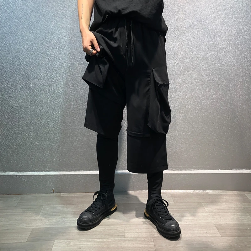 Autumn original designer loose fake two-piece harem pants with small feet dark high street thin stretch overalls men
Autumn original designer loose fake two-piece harem pants with small feet dark high street thin stretch overalls men