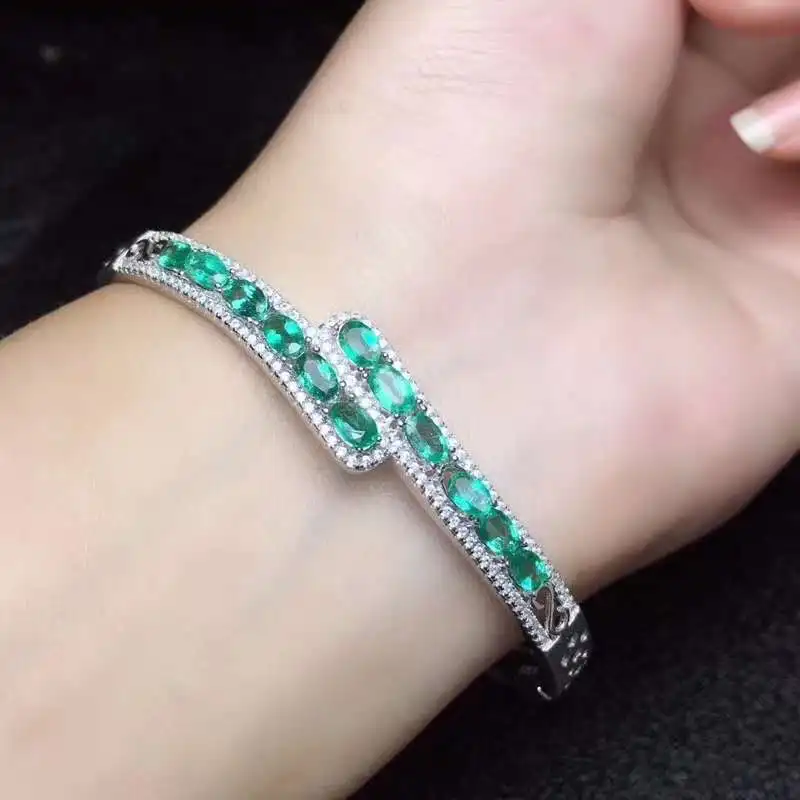 100% Natural And Real Emerald bangle Bracelet Solid S925 Sterling Silver For Women Color Fine Jewelry
100% Natural And Real Emerald bangle Bracelet Solid S925 Sterling Silver For Women Color Fine Jewelry