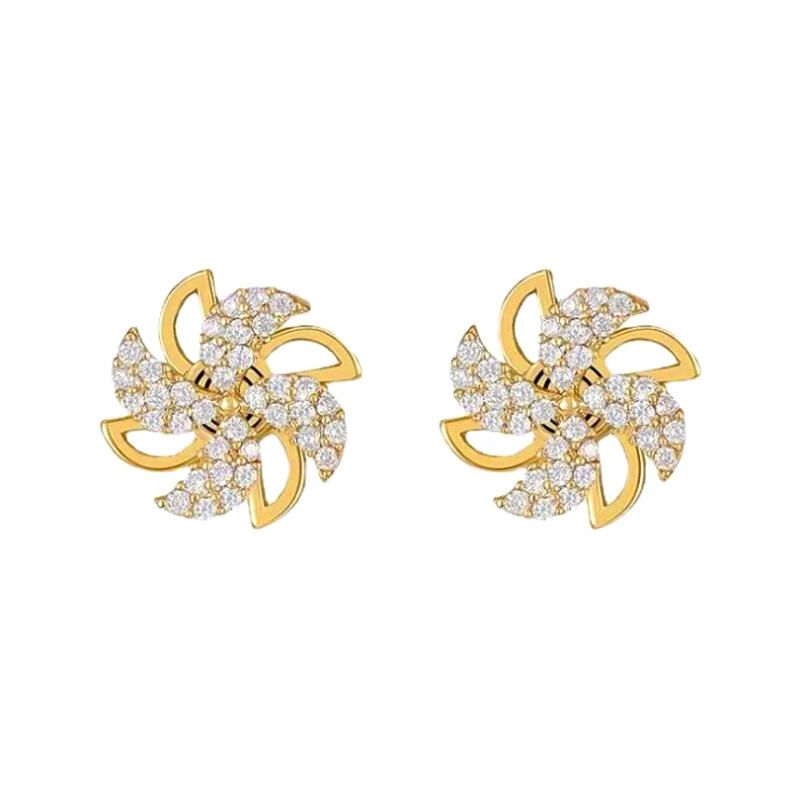 925 Silver Ear Needle Fashion Temperament Windmill Stud Earrings for Women Korean Fine Crystal Earrings Valentine's Day Present
925 Silver Ear Needle Fashion Temperament Windmill Stud Earrings for Women Korean Fine Crystal Earrings Valentine's Day Present