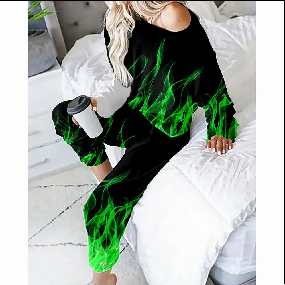 Fall Winter Tracksuits Women Two Piece Set Flame Print Graffiti Sport Outfits Casual Girls Sweatshirt+Pants Women Sweat Suit
Fall Winter Tracksuits Women Two Piece Set Flame Print Graffiti Sport Outfits Casual Girls Sweatshirt+Pants Women Sweat Suit