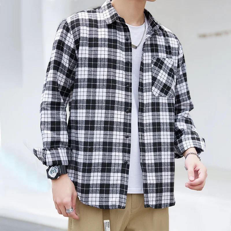 Men's Long Sleeve Pocket Design Shirt Fashion Personality Lattice All-match Breathable Small Fresh Student Casual Cardigan Top
Men's Long Sleeve Pocket Design Shirt Fashion Personality Lattice All-match Breathable Small Fresh Student Casual Cardigan Top