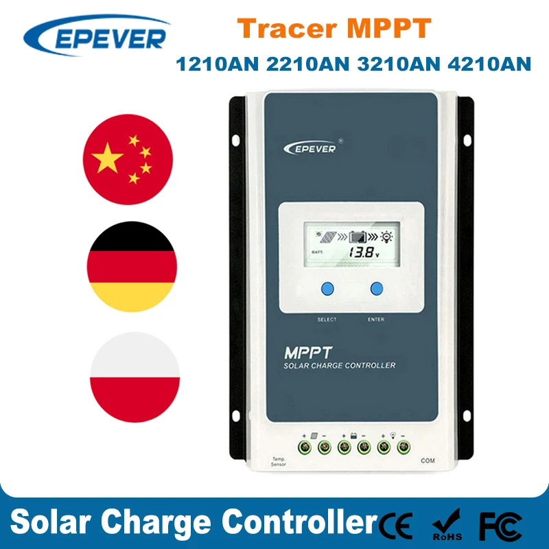 Контроллер заряда солнечной батареи EPever MPPT, 40 А, 30 А, 20 А, ЖК-дисплей, регулятор заряда солнечной батареи 12 В, 24 В, автоматический Tracer1210AN 2210AN 3210AN 4210AN
Контроллер заряда солнечной батареи EPever MPPT, 40 А, 30 А, 20 А, ЖК-дисплей, регулятор заряда солнечной батареи 12 В, 24 В, автоматический Tracer1210AN 2210AN 3210AN 4210AN