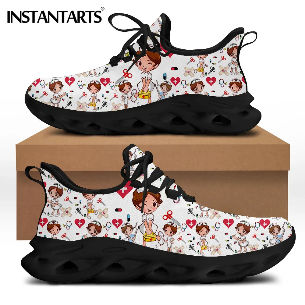 INSTANTARTS Women White Cartoon Cute Nurse Sneakers Spring Autumn Female Mesh Footwear Zapatos Light Lace-up Flats Nursing Shoes
INSTANTARTS Women White Cartoon Cute Nurse Sneakers Spring Autumn Female Mesh Footwear Zapatos Light Lace-up Flats Nursing Shoes