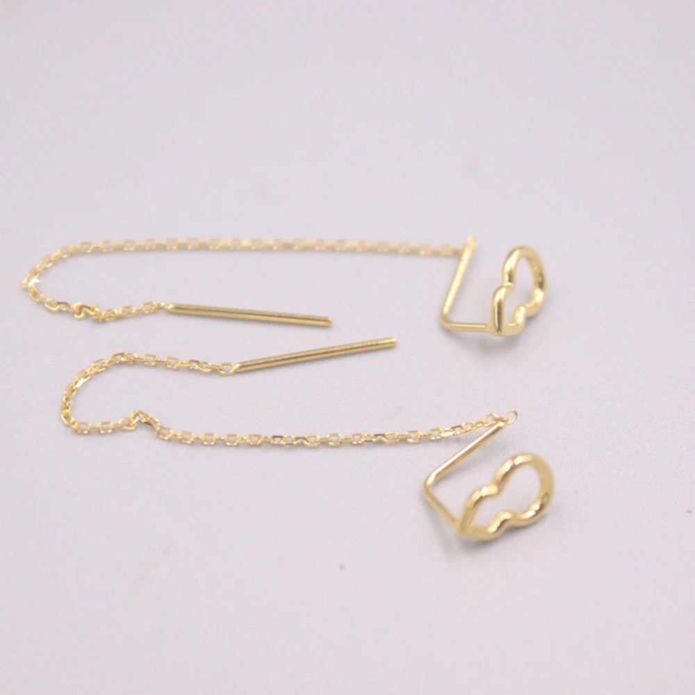 New Solid Pure 18kt Yellow Gold Earrings Women O Link Gourd Bead Earrings Line 0.9-1.1g 68*8mm
New Solid Pure 18kt Yellow Gold Earrings Women O Link Gourd Bead Earrings Line 0.9-1.1g 68*8mm