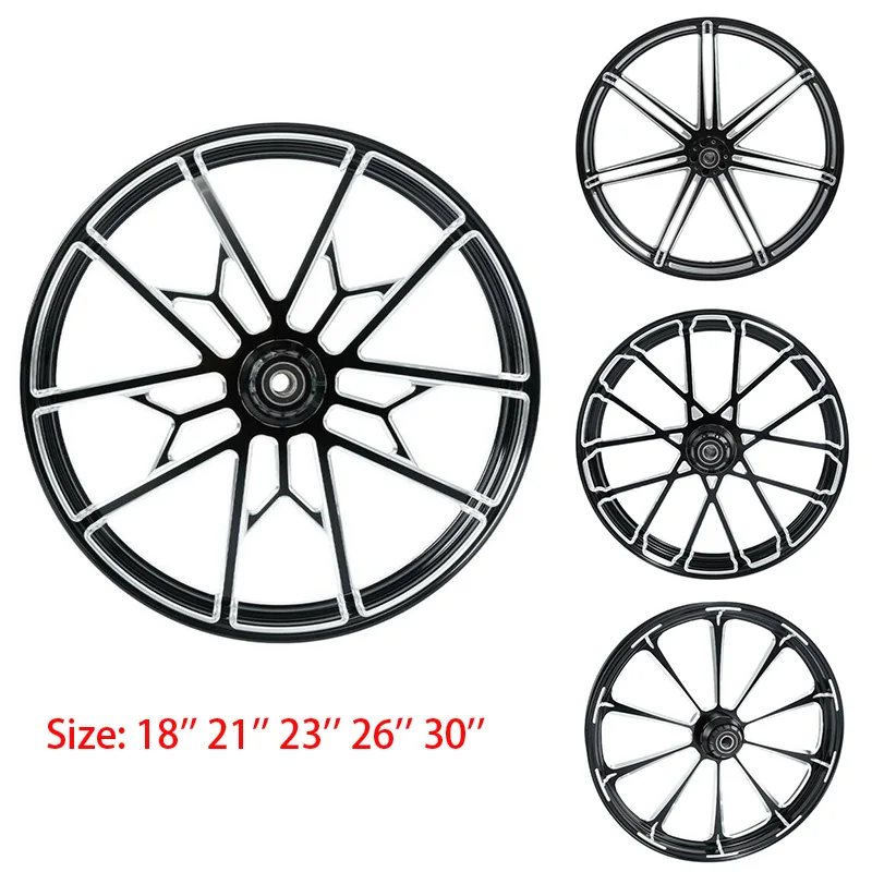 Motorcycle 18/21/23/26/30'' Front Wheel Rim Hub Single Disc For Harley Touring Road King Road Glide Street Glide 2008-2022
Motorcycle 18/21/23/26/30'' Front Wheel Rim Hub Single Disc For Harley Touring Road King Road Glide Street Glide 2008-2022