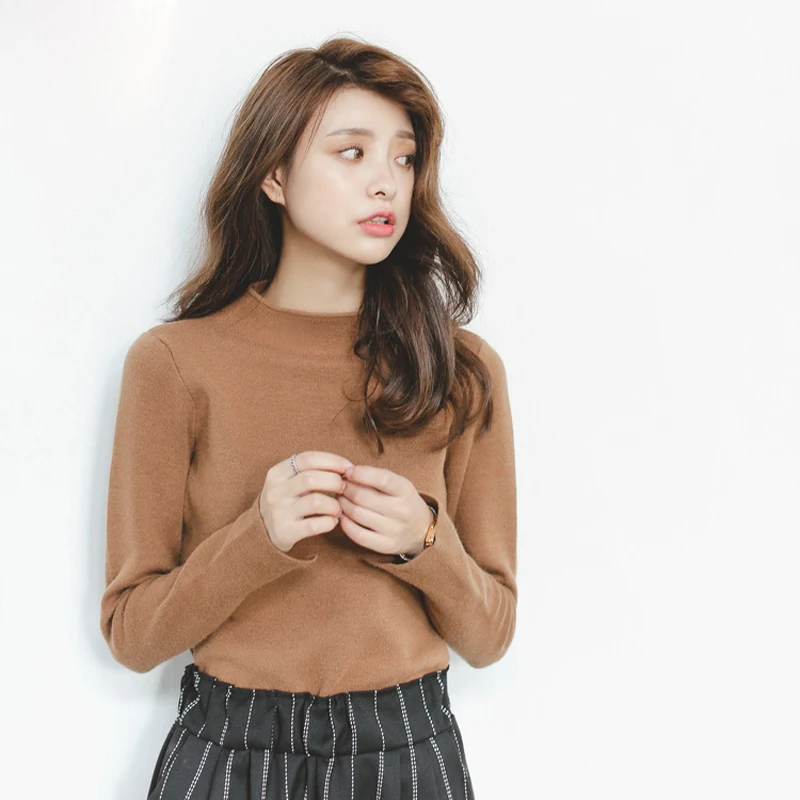 2020 Fall/winter Women's Pure Color High Neck Simple Knitted Sweater, Fashionable Loose Knitted Casual Sweater Women's Clothing
2020 Fall/winter Women's Pure Color High Neck Simple Knitted Sweater, Fashionable Loose Knitted Casual Sweater Women's Clothing