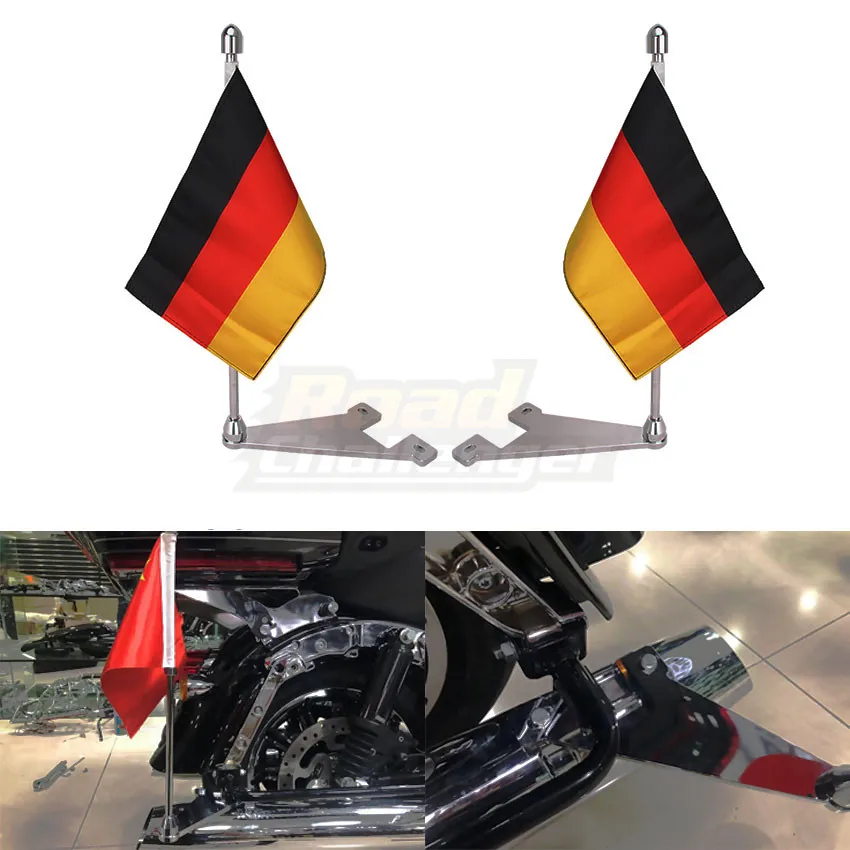 2pcs Chrome Motorcycle Rear Side Mount Flag Pole Flag Fit For Harley Touring FLHTCU FLHT FLHX FLTR Ultra Electra Road Glide King
2pcs Chrome Motorcycle Rear Side Mount Flag Pole Flag Fit For Harley Touring FLHTCU FLHT FLHX FLTR Ultra Electra Road Glide King