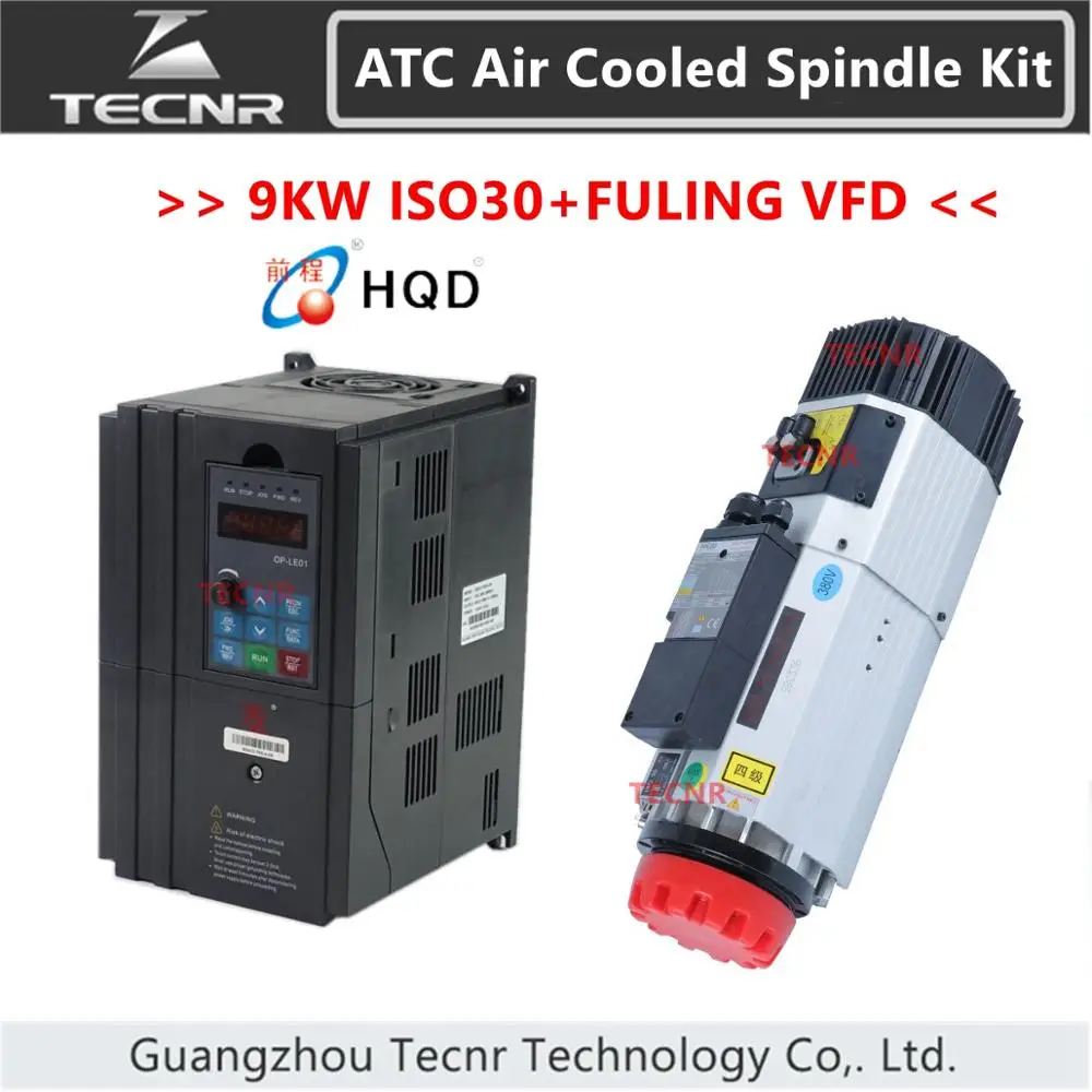 9KW ATC Automatic Tool Change Spindle Kit ISO30 Air Cooled Spindle Motor GDL70-24Z/9.0 With 9KW 11KW VFD Frequenc Inverter
9KW ATC Automatic Tool Change Spindle Kit ISO30 Air Cooled Spindle Motor GDL70-24Z/9.0 With 9KW 11KW VFD Frequenc Inverter