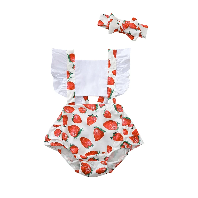 Infant Baby Fruit Printing Bodysuits Girls Square Collar Flying Sleeve Bodysuit Skirt + Headband Set Cottong Kids Clothes
Infant Baby Fruit Printing Bodysuits Girls Square Collar Flying Sleeve Bodysuit Skirt + Headband Set Cottong Kids Clothes