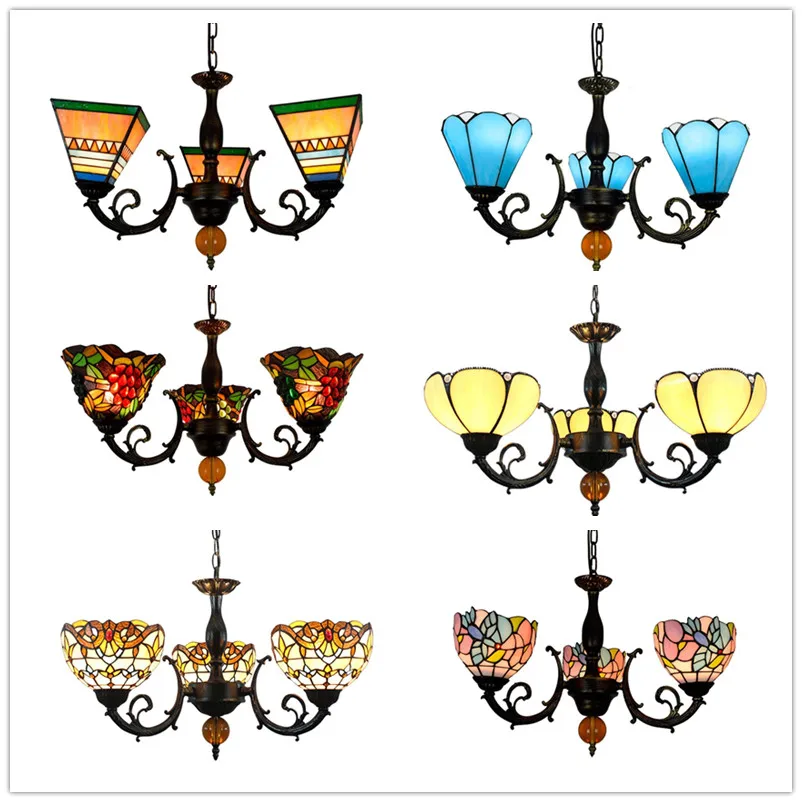 European Creative Mediterranean Stained Glass Lights Restaurant Bedroom Bar Cafe AC110-240V 3-Head Chandelier lamps
European Creative Mediterranean Stained Glass Lights Restaurant Bedroom Bar Cafe AC110-240V 3-Head Chandelier lamps