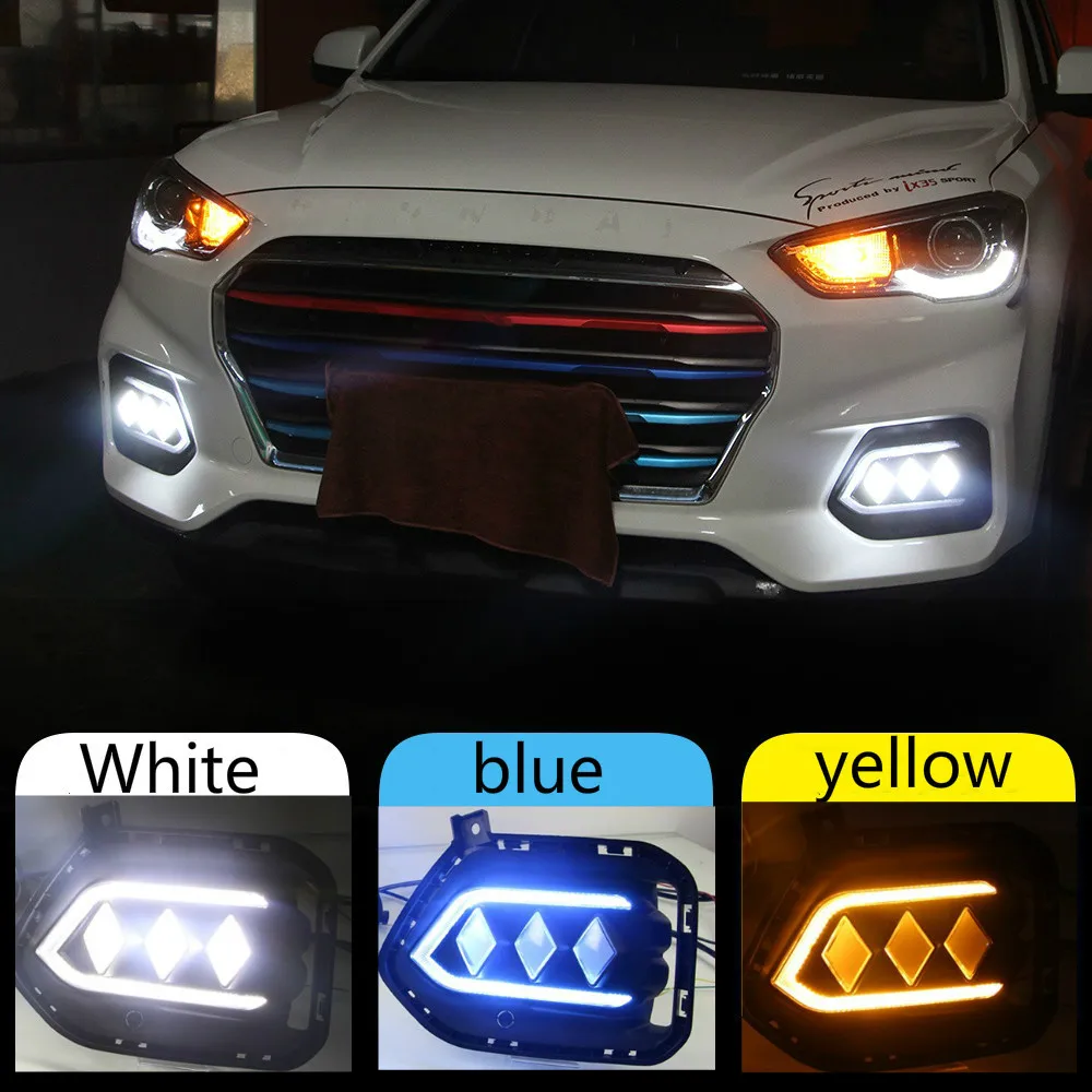 2PCS For Hyundai IX35 2018 2019 Flowing Turn Yellow Signal Function 12V Car DRL LED Daytime Running Light Fog Lamp
2PCS For Hyundai IX35 2018 2019 Flowing Turn Yellow Signal Function 12V Car DRL LED Daytime Running Light Fog Lamp