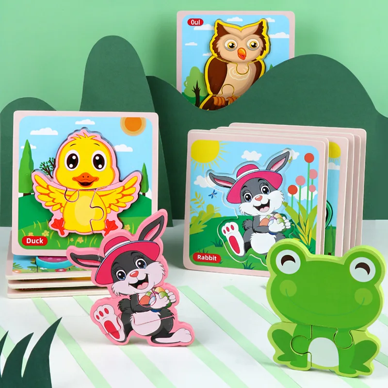 4PCS Wooden 3D Puzzles Kids Toys Montessori Materials Cartoon Animals Bricks Educational Toys For Children Jigsaw Puzzle Games 
4PCS Wooden 3D Puzzles Kids Toys Montessori Materials Cartoon Animals Bricks Educational Toys For Children Jigsaw Puzzle Games