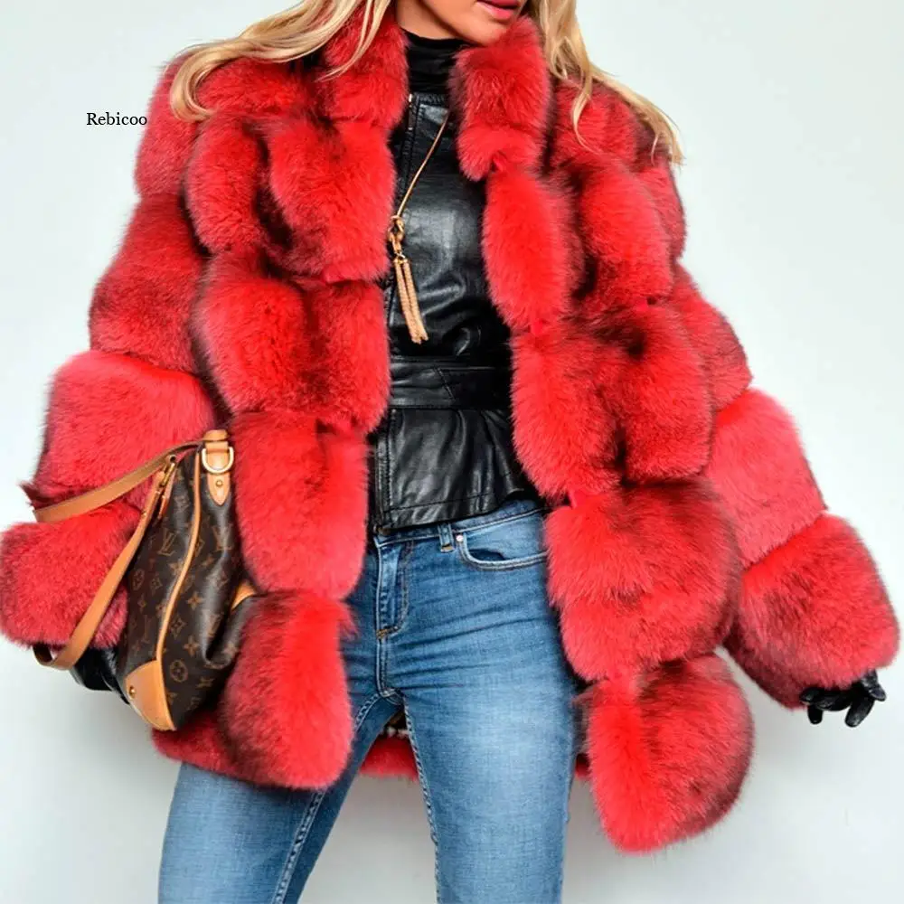 Winter Women High Quality Faux Rabbit Fur Coat Luxury Fur Coat Loose Lapel OverCoat Thick Warm Female Plush Coats
Winter Women High Quality Faux Rabbit Fur Coat Luxury Fur Coat Loose Lapel OverCoat Thick Warm Female Plush Coats