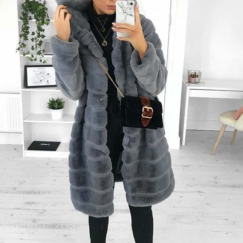 Thick Hooded Warm Faux Fur Coat Long Sleeve Furry Long Jacket Winter Fashion Women Faux Fur Coat Outerwear Overcoat Plus Size
Thick Hooded Warm Faux Fur Coat Long Sleeve Furry Long Jacket Winter Fashion Women Faux Fur Coat Outerwear Overcoat Plus Size