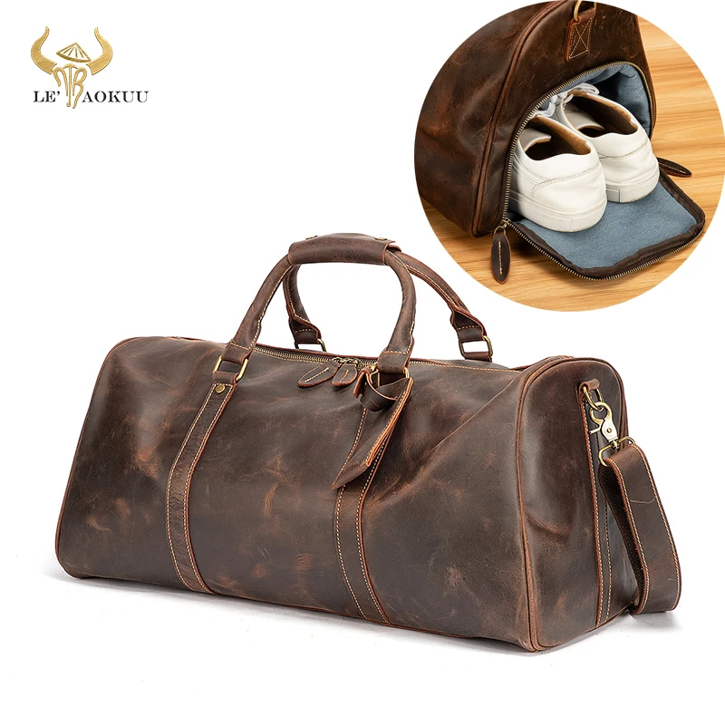 Thick Crazy Horse Leather Male Heavy Duty Vintage Design Handbag Duffle Gym Luggage Bag Large Travel Suitcase Tote Bag 3081
Thick Crazy Horse Leather Male Heavy Duty Vintage Design Handbag Duffle Gym Luggage Bag Large Travel Suitcase Tote Bag 3081