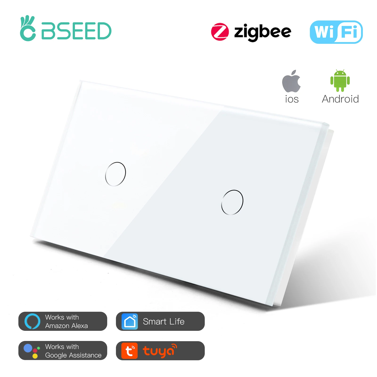 Сенсорный выключатель BSEED Zigbee, умный выключатель с поддержкой Alexa, для украшения дома, 2 клавиши, 157 мм
Сенсорный выключатель BSEED Zigbee, умный выключатель с поддержкой Alexa, для украшения дома, 2 клавиши, 157 мм