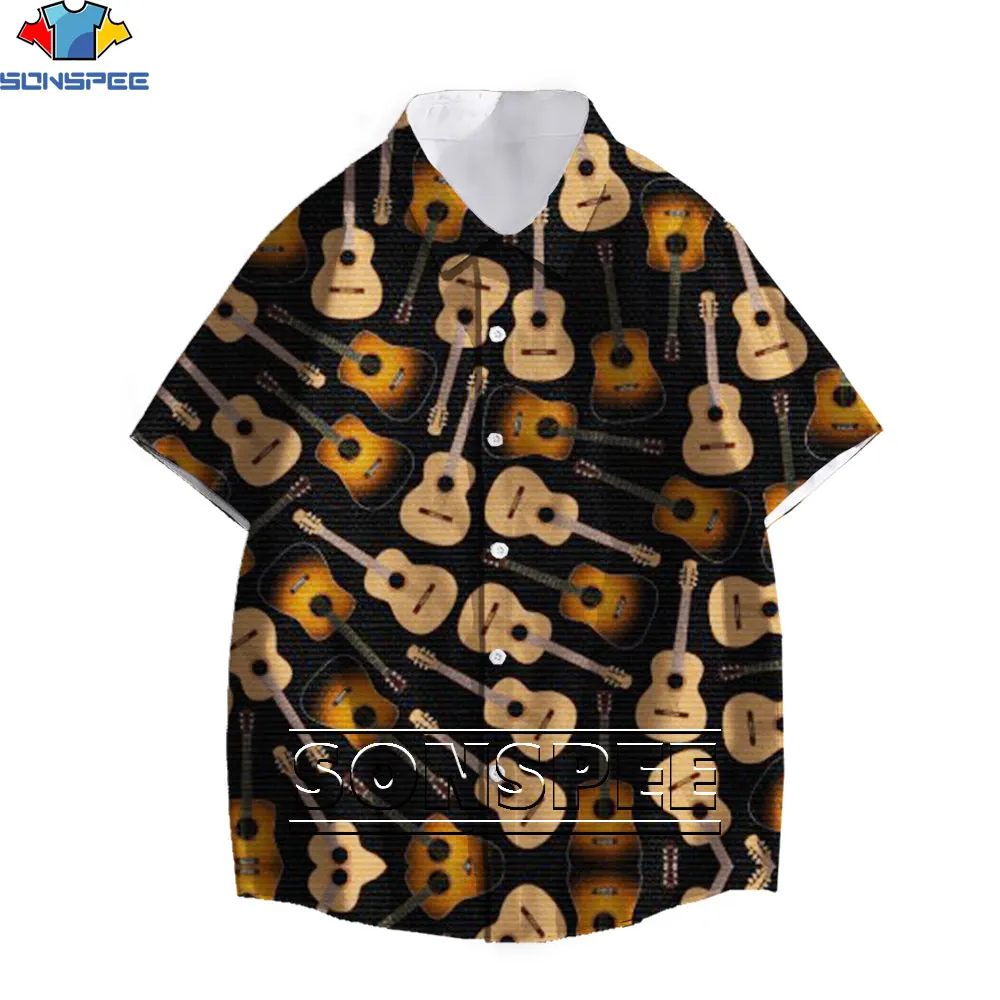 SONSPEE Guitar Musical Instrument Print Hawaiian Shirts Men's Summer Short Sleeve Beach Shirt Hip Hop Harajuku Oversize Tops
SONSPEE Guitar Musical Instrument Print Hawaiian Shirts Men's Summer Short Sleeve Beach Shirt Hip Hop Harajuku Oversize Tops