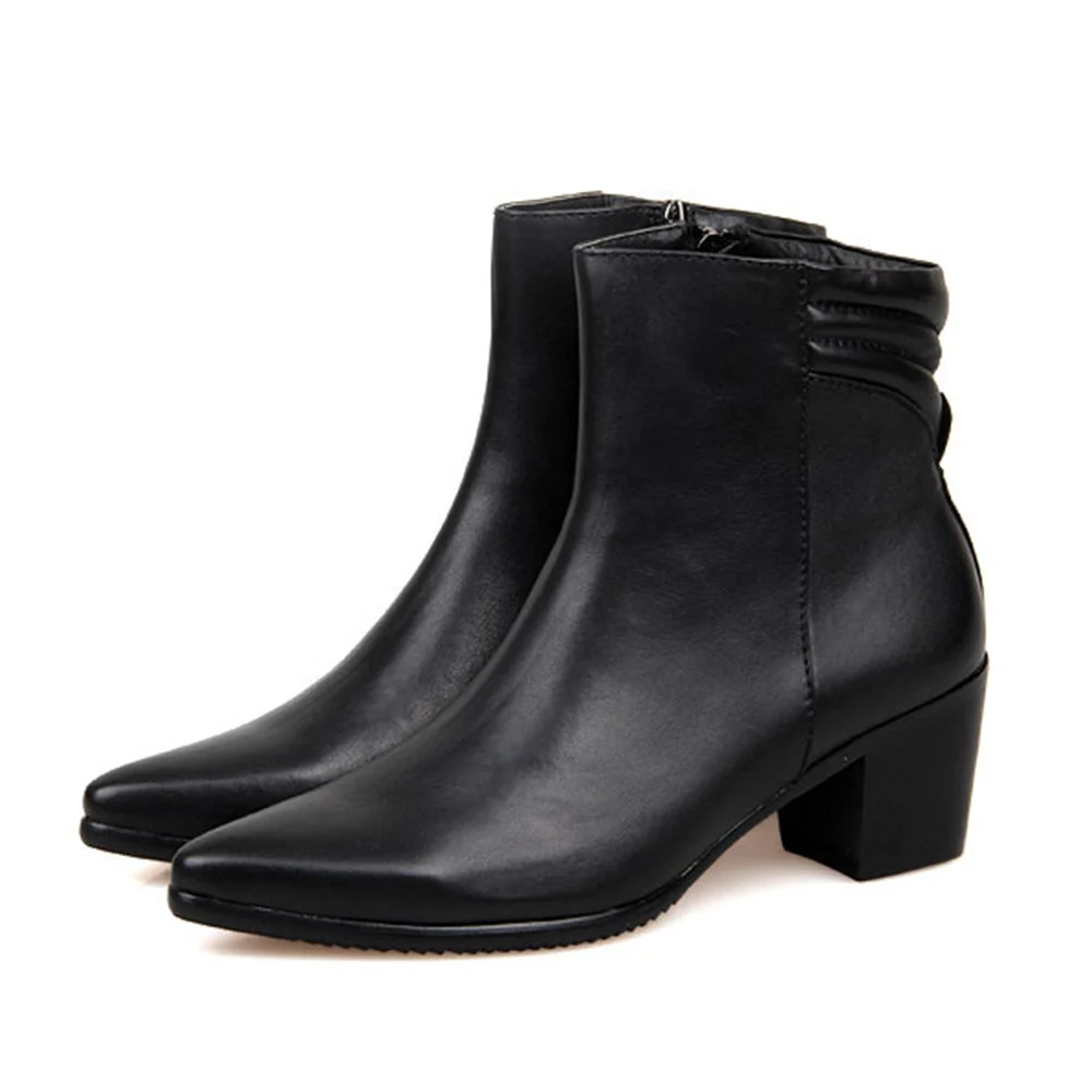 British Style Men's Shoes Pointed Toe Black Leather Ankle Boots Men Black Formal Leather Boots, Sizes EU38-43
British Style Men's Shoes Pointed Toe Black Leather Ankle Boots Men Black Formal Leather Boots, Sizes EU38-43