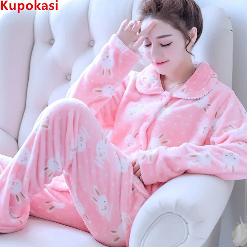 Ночная одежда kuпокасси, Женский пижамный комплект на зиму, кардиган с лацканами и длинным рукавом, мультяшная одежда для сна, фланелевые пижамы, теплые пижамы для девочек
Ночная одежда kuпокасси, Женский пижамный комплект на зиму, кардиган с лацканами и длинным рукавом, мультяшная одежда для сна, фланелевые пижамы, теплые пижамы для девочек