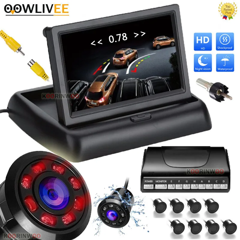 OOWLIVEE Car Parking Sensors 8 Radar Detector 22mm Sound System Alarm Buzzer 12V with Camera + Monitor Front and Rear Dual View
OOWLIVEE Car Parking Sensors 8 Radar Detector 22mm Sound System Alarm Buzzer 12V with Camera + Monitor Front and Rear Dual View